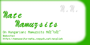 mate mamuzsits business card